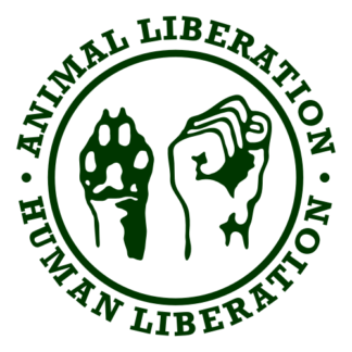 Human Liberation Animal Liberation Decal (Dark Green)